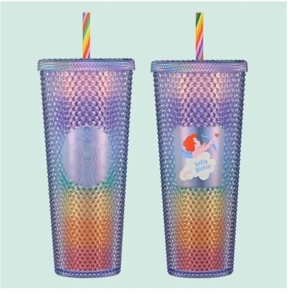 STARBUCKS + Sofie Birkin Rainbow Pride Bling Studded Venti Tumbler